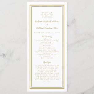 Gold Wedding Service Ceremony Minimalist Elegant P Programme