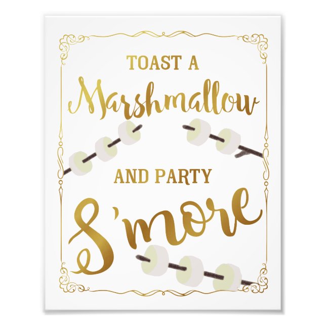 gold Wedding s'more sign party s'more (Front)