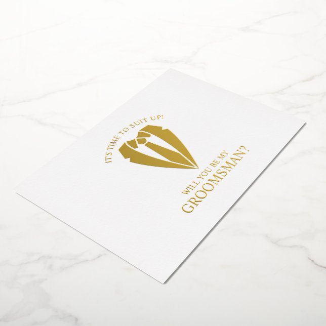 Gold Wedding Suit Personalised Groomsman Proposal (Rotated)