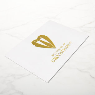 Gold Wedding Suit Personalised Groomsman Proposal