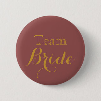 Gold Wedding Team Bride 6 Cm Round Badge