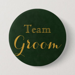Gold Wedding Team Groom 7.5 Cm Round Badge