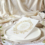 Gold Wedding Vintage Frame Custom Wedding Invitat Invitation<br><div class="desc">Elevate your wedding with our exquisite design featuring a luxurious vintage floral frame in gold,  complemented by personalised text in gold. An invitation that exudes elegance and sophistication.</div>
