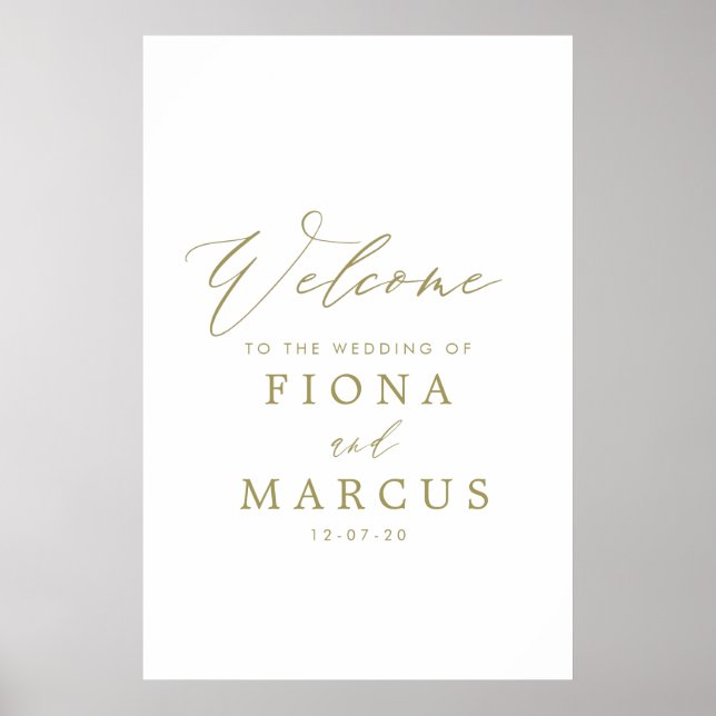 Gold Wedding Welcome Sign (Front)