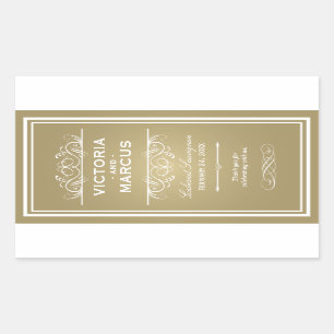Gold Wedding Wine Bottle Monogram Favour Labels
