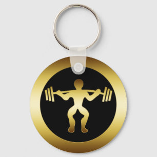 GOLD WEIGHTLIFTER KEY RING
