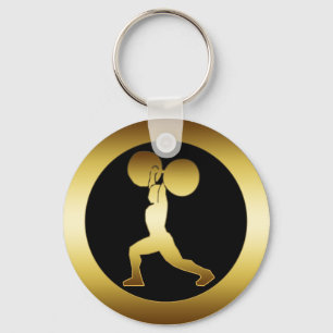 GOLD WEIGHTLIFTER KEY RING