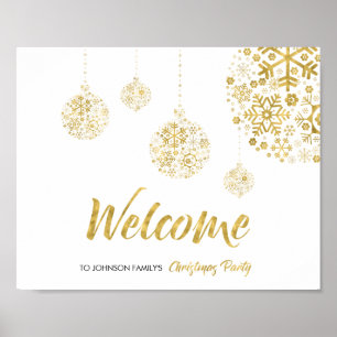 Gold Welcome Sign for Christmas Party