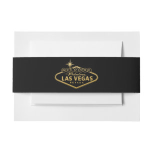 Gold Welcome to Las Vegas Sign U PICK COLOR Invitation Belly Band