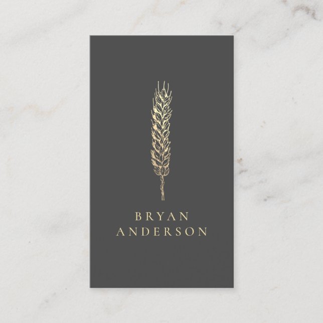 Gold Wheat Farmer Business Card (Front)