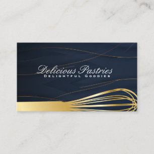 Gold Whisk Abstract Background Business Card