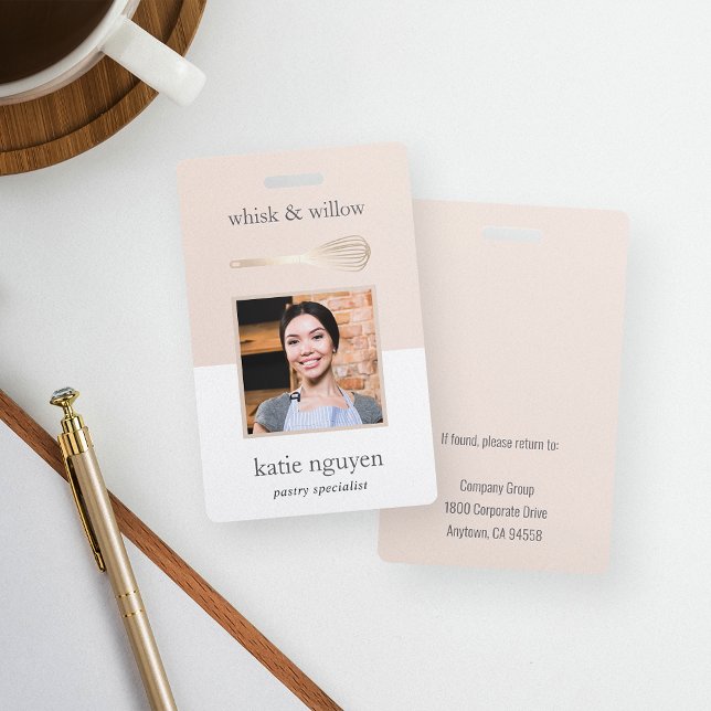 Gold Whisk Bakery / Caterer Employee Photo ID Badge (Creator Uploaded)