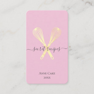 Gold Whisk Bakery Chef Caterer Editable Qr code  Business Card