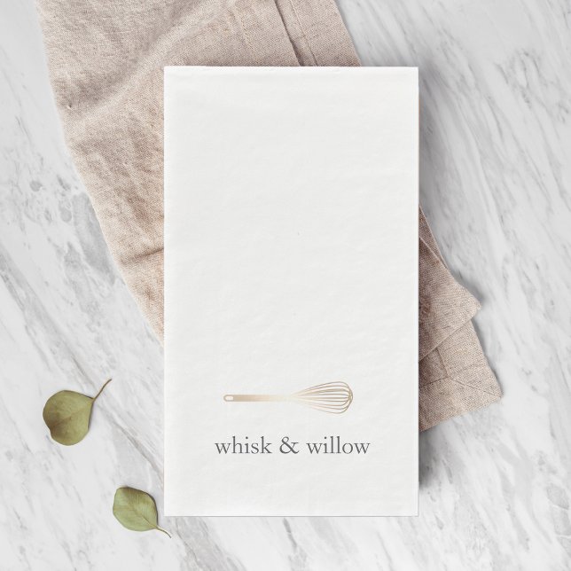 Gold Whisk | Bakery or Catering Company Name Napkin (Creator Uploaded)