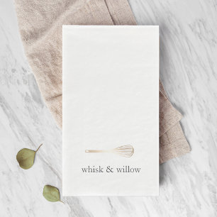 Gold Whisk   Bakery or Catering Company Name Napkin