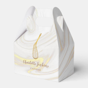 Gold Whisk Catere Marble Swirls Business Gift Favour Box