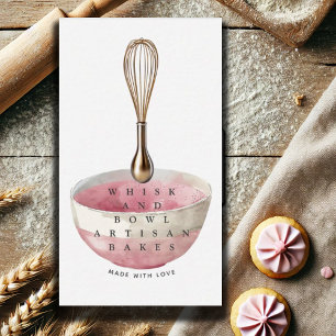 Gold Whisk Pink Baker Bakery Chef Caterer Business Card