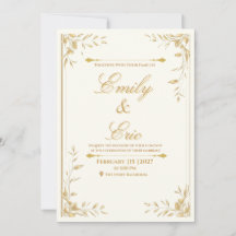 Gold Whisper - Elegant Gold Wedding Invitation