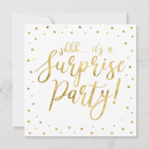 Gold & White   50th Surprise Wedding Anniversary Invitation
