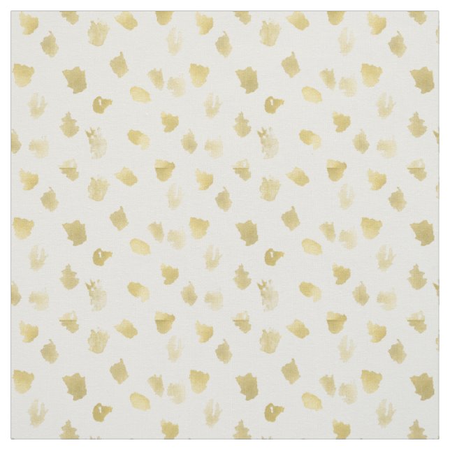 Gold White Animal Print Abstract Fabric (Swatch)