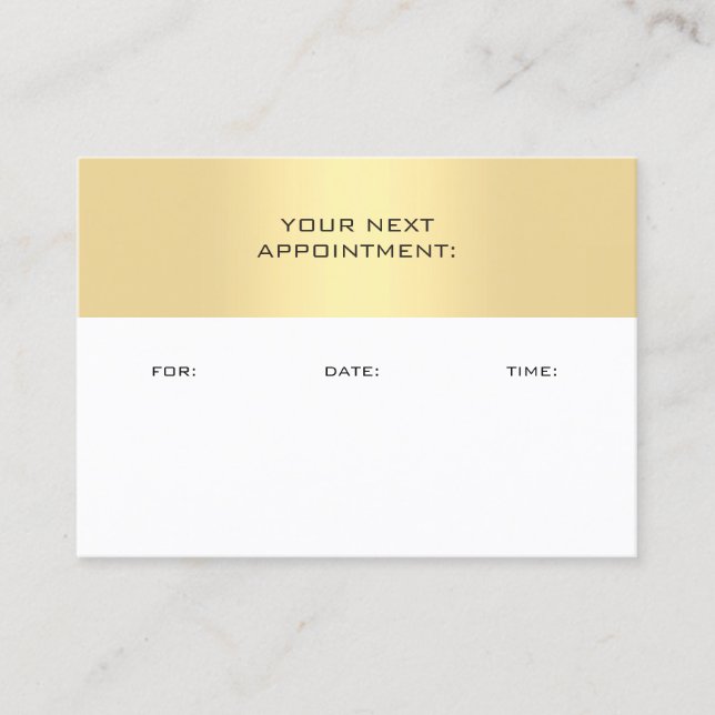 Gold White Appointment Reminder Template Elegant (Front)