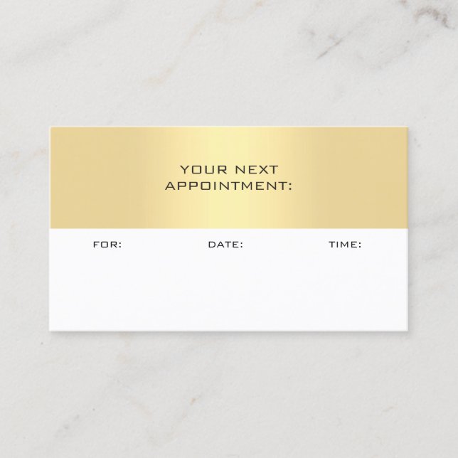 Gold White Appointment Reminder Template Elegant (Front)