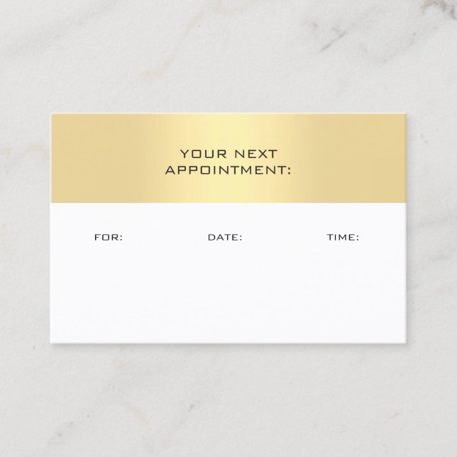 Gold White Appointment Reminder Template Elegant (Front)
