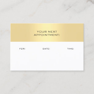 Gold White Appointment Reminder Template Elegant Card