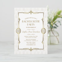 Gold White Art Deco 1920s Bachelorette Party