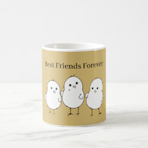 Gold White Baby Chicks Best Friends Forever Coffee Mug