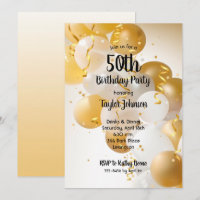 Gold White Balloons Birthday Party