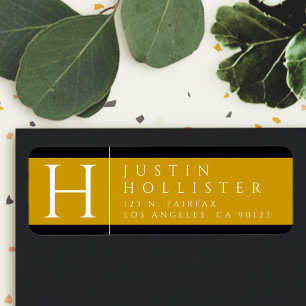 Gold White & Black    Classy Return Address