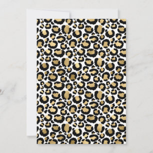 Gold, white & black leopard/cheetah print card