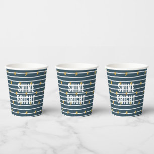 Gold White Blue Stars and Stripes Paper Cups