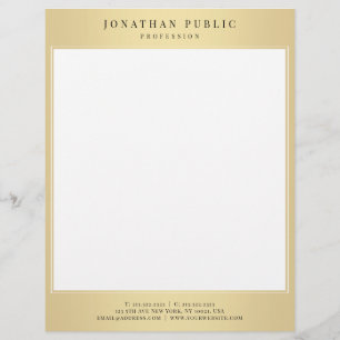 Gold White Chic Glamourous Template Modern Design Custom Letterhead
