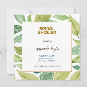 Gold White Colour Floral Minimalist Bridal Shower