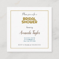 Gold White Colour Minimalist Bridal Shower