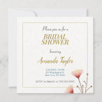 Gold White Colour Minimalist Bridal Shower