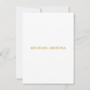 Gold & White Colour Minimalist Simple Plain Modern Card