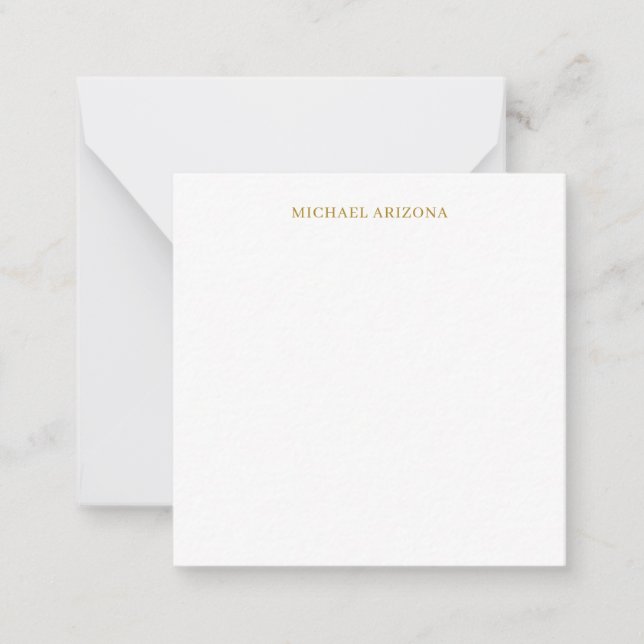 Gold & White Colour Minimalist Simple Plain Modern Card (Front)