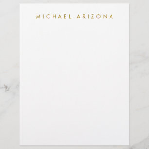 Gold & White Colour Minimalist Simple Plain Modern Custom Letterhead