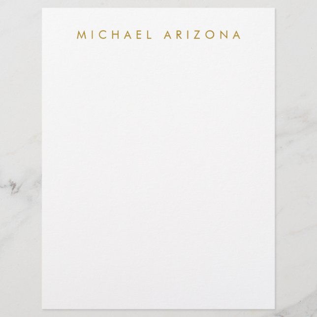 Gold & White Colour Minimalist Simple Plain Modern Custom Letterhead (Front)