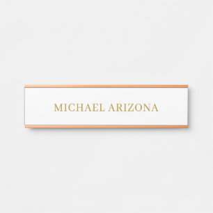 Gold & White Colour Minimalist Simple Plain Modern Door Sign