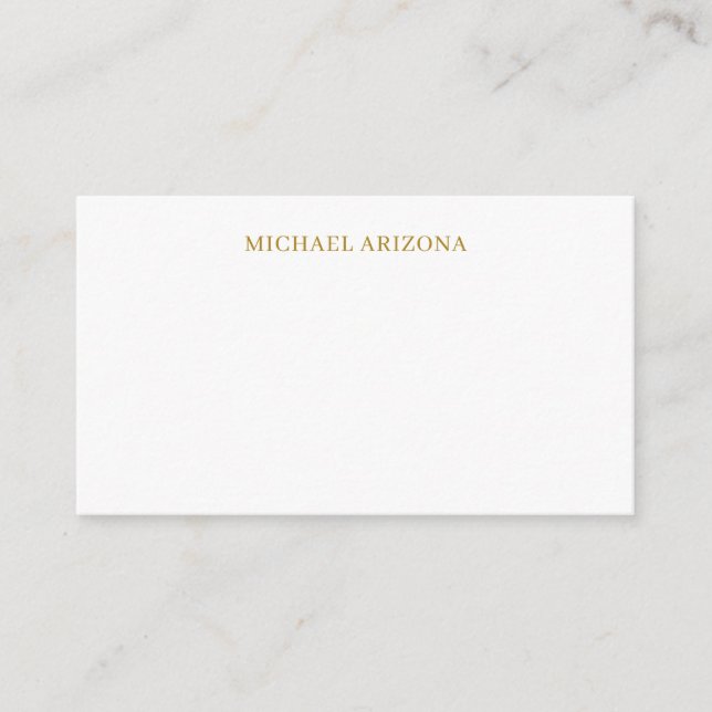Gold & White Colour Minimalist Simple Plain Modern Enclosure Card (Front)