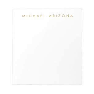 Gold & White Colour Minimalist Simple Plain Modern Notepad