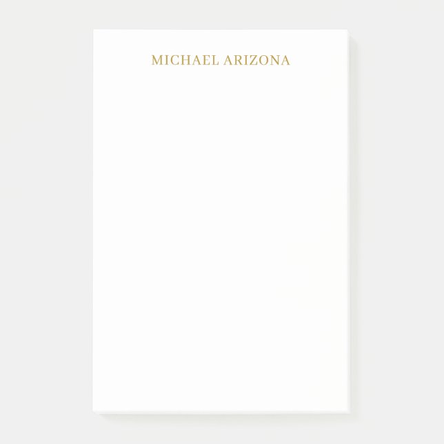 Gold & White Colour Minimalist Simple Plain Modern Post-it Notes (Front)