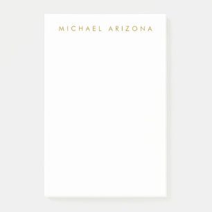 Gold & White Colour Minimalist Simple Plain Modern Post-it Notes