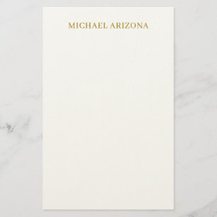 Gold & White Colour Minimalist Simple Plain Modern Stationery