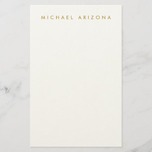 Gold & White Colour Minimalist Simple Plain Modern Stationery