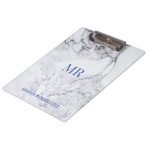Gold White Combination White Marble Clipboard